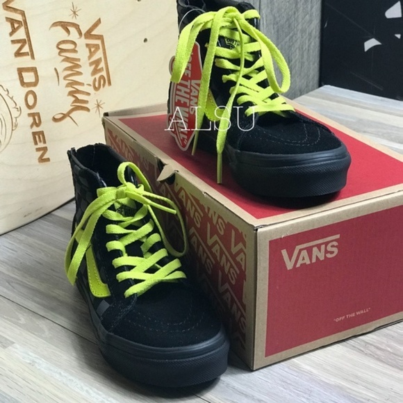 VANS SK8-HI Zip CHECKERBOARD Asphalt Reflect Kid’s - Picture 2 of 8